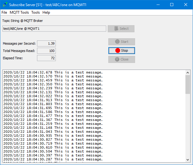 MQTT Subscribe Server