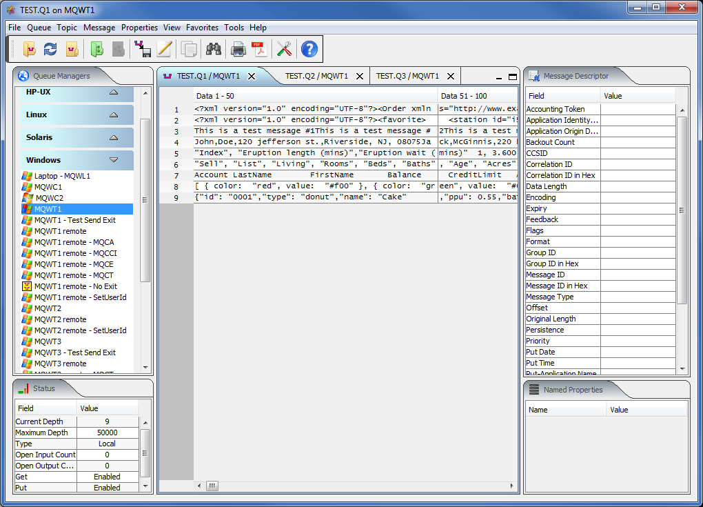 MQVB 3 queues opened